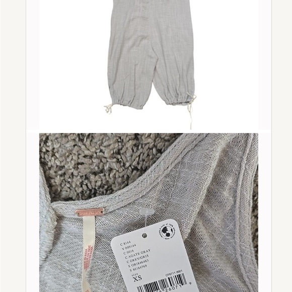 Free People Light Gray Sleeveless Jumpsuit - Picture 4 of 8